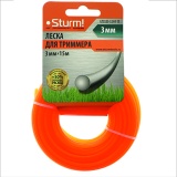 Леска для триммера, d=3.0 мм, l=15 м, КРУГ, оранжевый КАРТОН. Sturm! GT3535-3.0-0-15