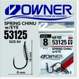 Крючки OWNER SPRING CHINU w/EYE 53125 №8 5 шт.