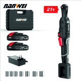 Аккумуляторная трещотка гайковерт угловой 21v 65нм безщет. Nanwei