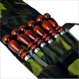 фото 2 -Шампура набор, в чехле, 500х12х3 мм. нерж, дер/ручка, таганок