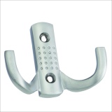 Крючок 2х рожковый МАТОВЫЙ ХРОМ ТОЧКИ (KR 060) LT